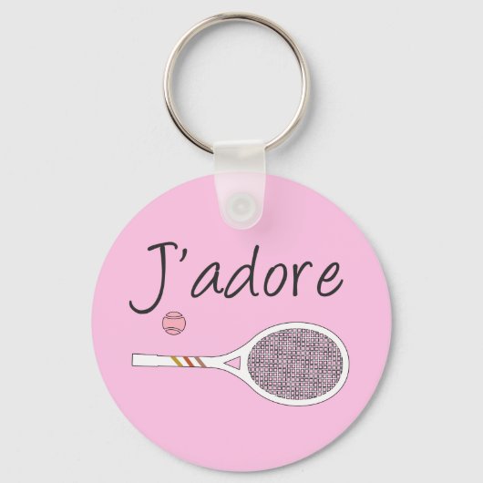 Frans Chic J-adore Tennis Player Design Pink Sleutelhanger (Voorkant)