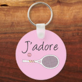 Frans Chic J-adore Tennis Player Design Pink Sleutelhanger (Voorkant)
