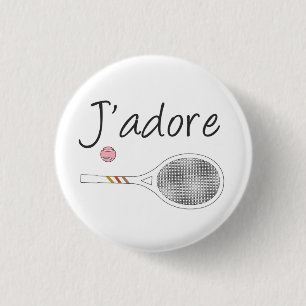 Frans Chic J-adore Tennis Player Design Ronde Button 3,2 Cm