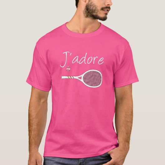 Frans Chic J-adore Tennis Player Design T-shirt (Voorkant)
