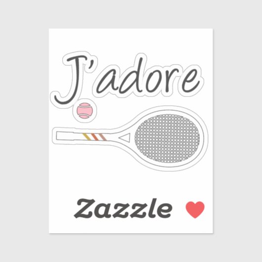 Frans Chic J-adore Tennis Player Retro Design Sticker (Vel)