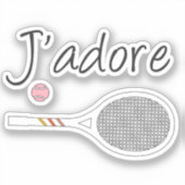 Frans Chic J-adore Tennis Player Retro Design Sticker (Voorkant)