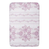 Frans chic, roze, toile, floral, patroon, Victoria Badmat (Voorkant Verticaal)