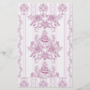 Frans chic, roze, toile, floral, patroon, Victoria Briefpapier