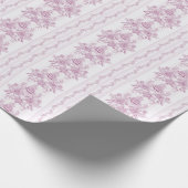 Frans chic, roze, toile, floral, patroon, Victoria Cadeaupapier (Hoek)