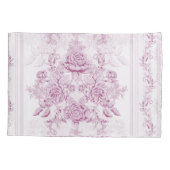 Frans chic, roze, toile, floral, patroon, Victoria Kussensloop (Achterkant)