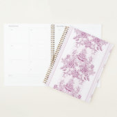 Frans chic, roze, toile, floral, patroon, Victoria Planner (Display)