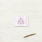 Frans chic, roze, toile, floral, patroon, Victoria Post-it® Notes (Op bureau)