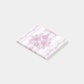 Frans chic, roze, toile, floral, patroon, Victoria Post-it® Notes (Schuin)
