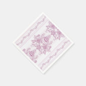 Frans chic, roze, toile, floral, patroon, Victoria Servet (Hoek)