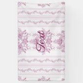 Frans chic, roze, toile, floral, patroon, Victoria Spandoek (Verticaal)