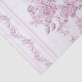 Frans chic, roze, toile, floral, patroon, Victoria Tissuepapier (Detail)