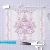 Frans chic, roze, toile, floral, patroon, Victoria Tissuepapier (Craft)