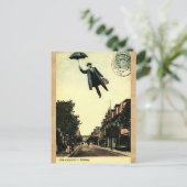  Frans Chic Umbrella Flying Man Briefkaart (Staand voorkant)