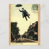  Frans Chic Umbrella Flying Man Briefkaart (Voorkant)