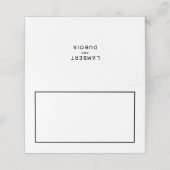 Frans Chique Minimale Zwart & Wit Bruiloft Plaatskaartje (Buitenkant ongevouwen)