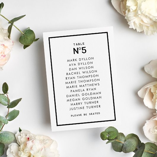 Frans chique monochroom minimale bruiloft kaart