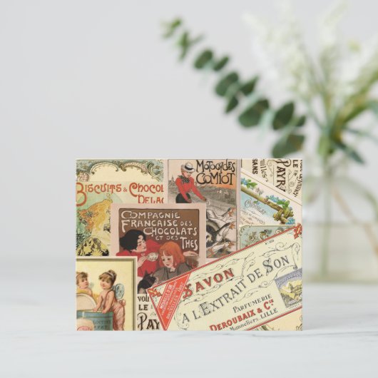  Frans Chocolade Advertisement Collage Briefkaart (Staand voorkant)