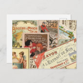 Frans Chocolade Advertisement Collage Briefkaart (Voorkant / Achterkant)