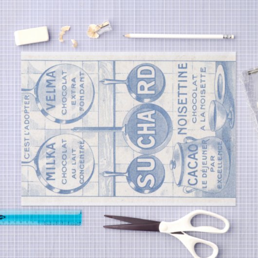  Frans Chocolade en Blauw Keuken - Ontkoppeling Tissuepapier (Craft)