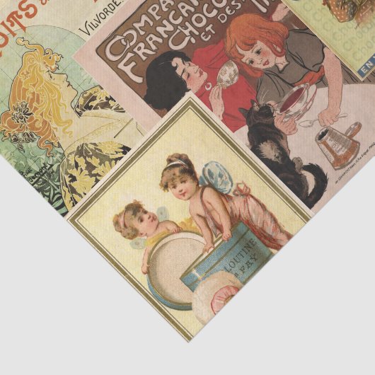 Frans chocolade en collage scrapbook Tissuepapier (Detail)