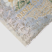 Frans Chocolade Roos Floral Music Blue Tissuepapier (Detail)