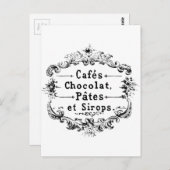 frans chocoladeontwerp voor typografie briefkaart (Voorkant / Achterkant)