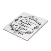  frans chocoladeontwerp voor typografie tegeltje (Zijkant)