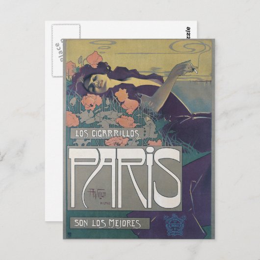 Frans Cigarrette Advertisement Paris Briefkaart (Voorkant / Achterkant)