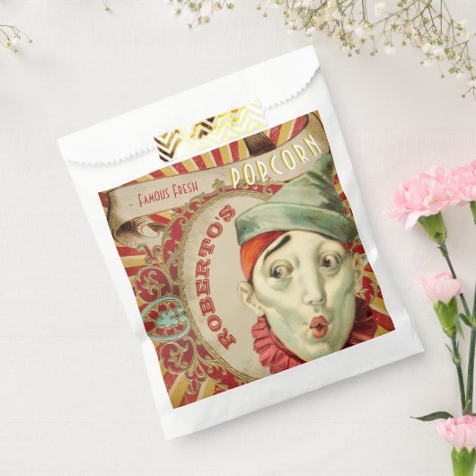  Frans Circus Clown Popcorn Bag Bedankzakje (Gezegeld)