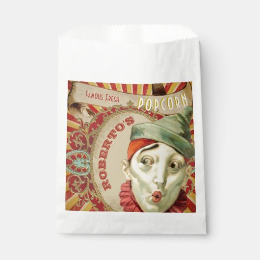  Frans Circus Clown Popcorn Bag Bedankzakje (Voorkant)
