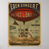 Frans circus Poster van twee artiesten in luchtsch (Voorkant)