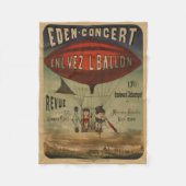 Frans circus Poster van twee artiesten in luchtsch Fleece Deken (Voorkant)