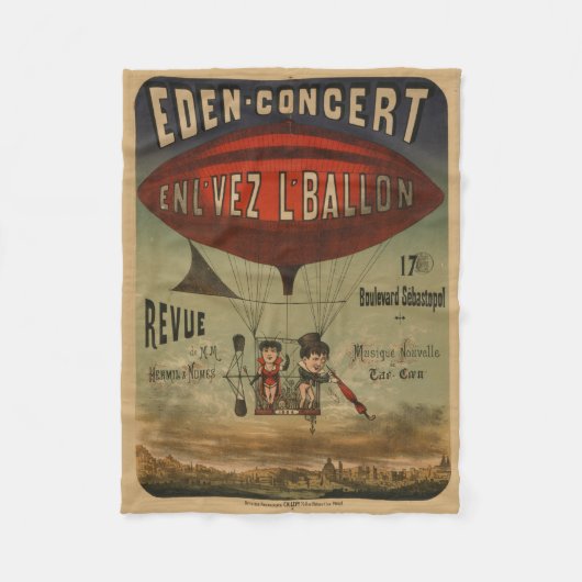 Frans circus Poster van twee artiesten in luchtsch Fleece Deken (Voorkant)