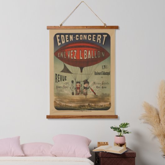 Frans circus Poster van twee artiesten in luchtsch Hangend Wandkleed (Slaapkamer)
