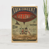 Frans circus Poster van twee artiesten in luchtsch Kaart (Voorkant)