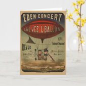 Frans circus Poster van twee artiesten in luchtsch Kaart (Gele Bloem)