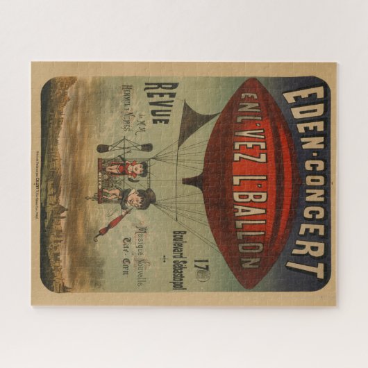 Frans circus Poster van twee artiesten in luchtsch Legpuzzel (Horizontaal)