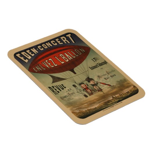 Frans circus Poster van twee artiesten in luchtsch Magneet (Rechterzijde)