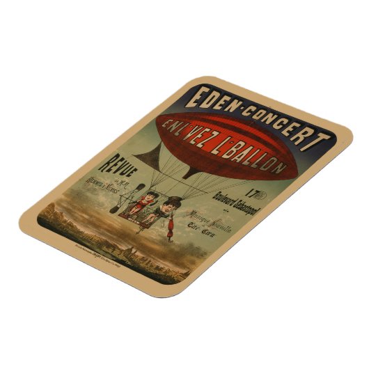 Frans circus Poster van twee artiesten in luchtsch Magneet (Linkerzijde)