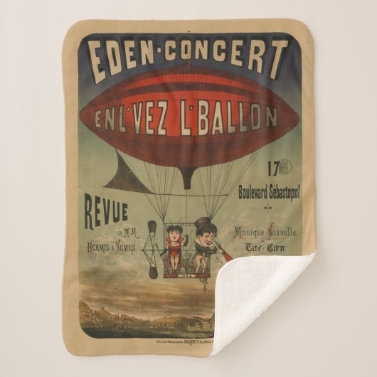 Frans circus Poster van twee artiesten in luchtsch Sherpa Deken (Voorkant)