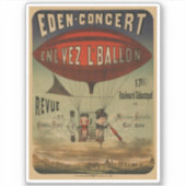 Frans circus Poster van twee artiesten in luchtsch Sticker (Voorkant)