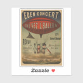 Frans circus Poster van twee artiesten in luchtsch Sticker (Vel)