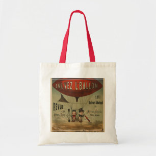 Frans circus Poster van twee artiesten in luchtsch Tote Bag