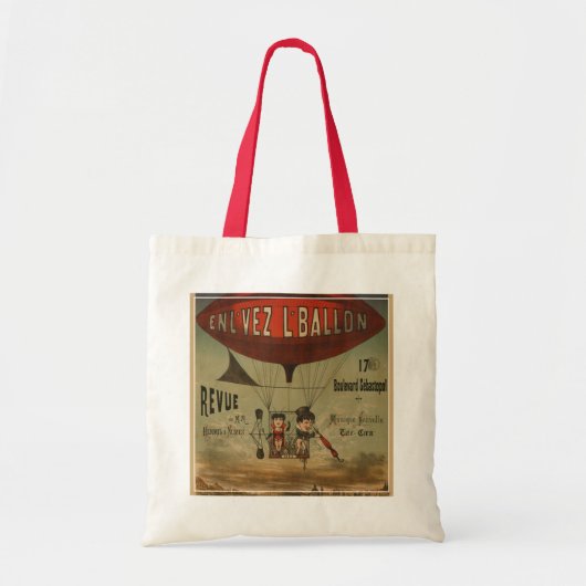Frans circus Poster van twee artiesten in luchtsch Tote Bag (Voorkant)