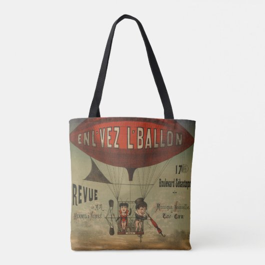 Frans circus Poster van twee artiesten in luchtsch Tote Bag (Achterkant)