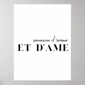 Frans Citaat "Connection d'amour et d'ame" Poster (Voorkant)