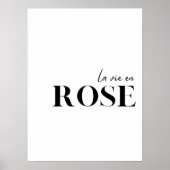Frans Citaat "La vie en roos" Poster (Voorkant)