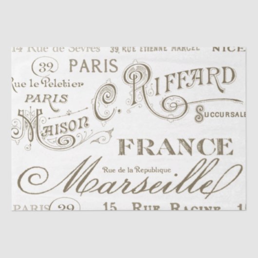 Frans City Names Paris Tissue Paper Tissuepapier (Voorkant)