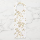  Frans Classic Elegant Goud Bloemen Bruiloft Flessenhanger (Achterkant)